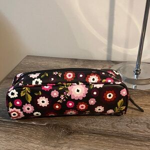Floral Print Zipper Makeup Bag or Pencil Case 10.25x3.5x2.75 Like New!